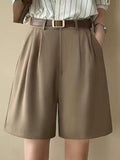 Loose Slim Streetwear Shorts High Waist Casual Women Suit Solid Color All-match Summer Short Pants