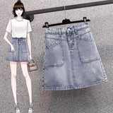 Womens High Waisted Short Mini Denim Skirt Sexy Jean Skirts