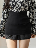 High Waist Women Summer Korean Style All-match Solid Color Office Ladies Elegant Short Skirt