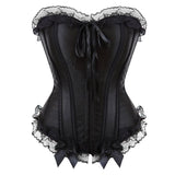 Women Vintage Lace Overbust Corset Victorian Sexy Brocade Corset Top Waist Cincher Body Shaper Slim Corsets Bustiers Lingerie