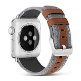 Canvas+Leather band for apple watch 44mm/40mm iWatch band 42mm 38mm watchband bracelet strap apple watch 5/4/3/2 38 42 40 44 mm