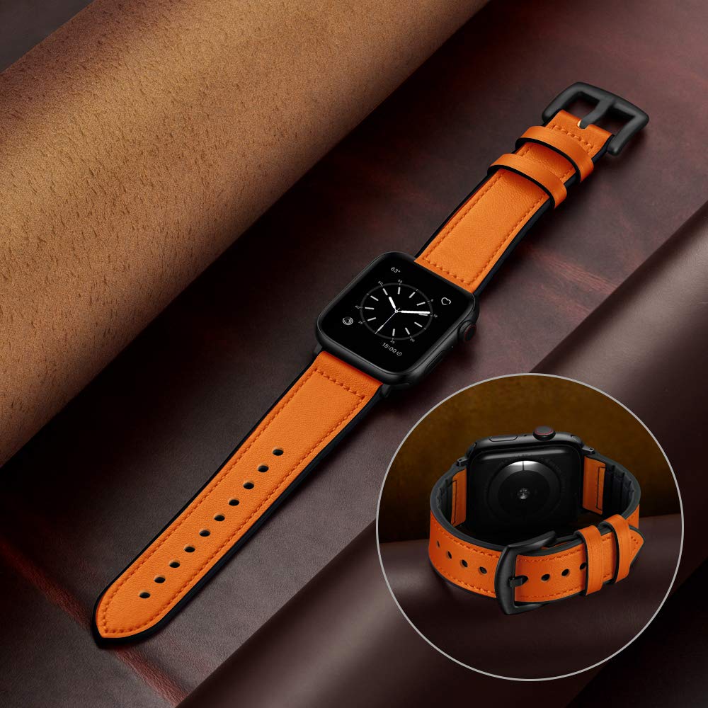 Leather strap for Apple watch band 42mm 38mm Luxury Silicone+Leather watchband Bracelet iWatch series 3 4 5 se 6 band 44mm 40mm