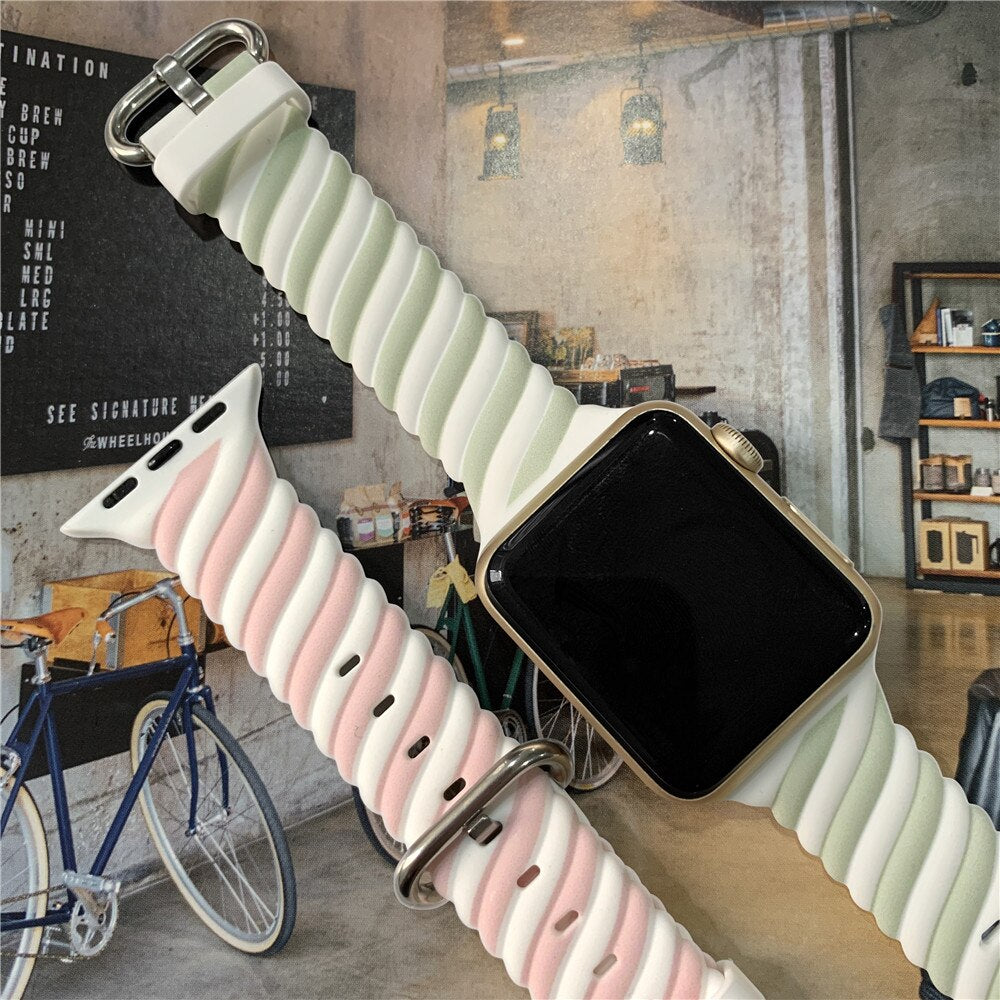 Candy Silicone Strap for Apple Watch Band 6 44mm 40mm 38mm 42mm Soft Belt Bracelet for iWatch Series SE 6 5 4 3 Sports Wristband
