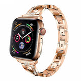 316L Stainless steel band For Apple Watch 44mm 40mm 38mm 42mm Metal Rhinestone watchband bracelet iWatch series 3 4 5 se 6 strap