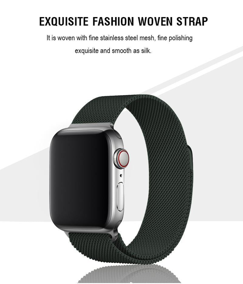 Midnight Green Milanese Apple Watch Band