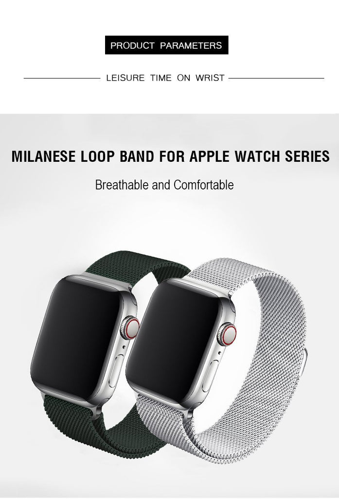 Midnight Green Milanese Apple Watch Band