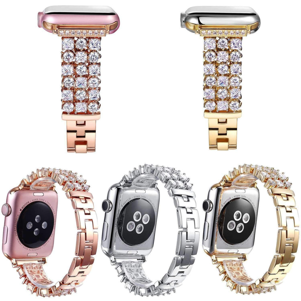 Accessories Apple Watch crystal band, Luxury Bling Diamond Bracelet,  Rhinestone Stainless Steel Strap 44mm/ 40mm/ 42mm/ 38mm, iWatch Series 1 2 3 4