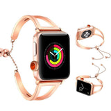 Accessories Apple Watch Series 5 4 3 2 Band, Luxury Cuff Stainless Steel Adjustable Bracelet Watchband Women 38mm, 40mm, 42mm, 44mm - US Fast Shipping