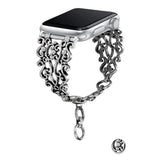 accessories Apple Watch Series 5 4 3 2 Band, Silver Apple watch band cuff. Vintage Link Bracelet Women Strap, Metal Carved iWatch, 38mm, 40mm, 42mm, 44mm