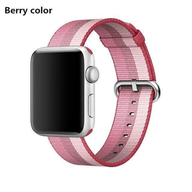 accessories berry color / 38mm / 40mm Apple Watch Series 5 4 3 2 Band, Sport Woven Nylon Strap, Wrist bracelet belt fabric-like nylon band for iwatch 38mm, 40mm, 42mm, 44mm - US Fast Shipping