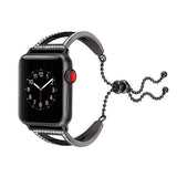 Accessories Black 1 / 38mm/40mm Apple watch cuff band,  Bling Luxury Crystal Diamond iWatch cuff bangle,  Stainless Steel, 44mm, 40mm, 42mm, 38mm, Series 1 2 3 4