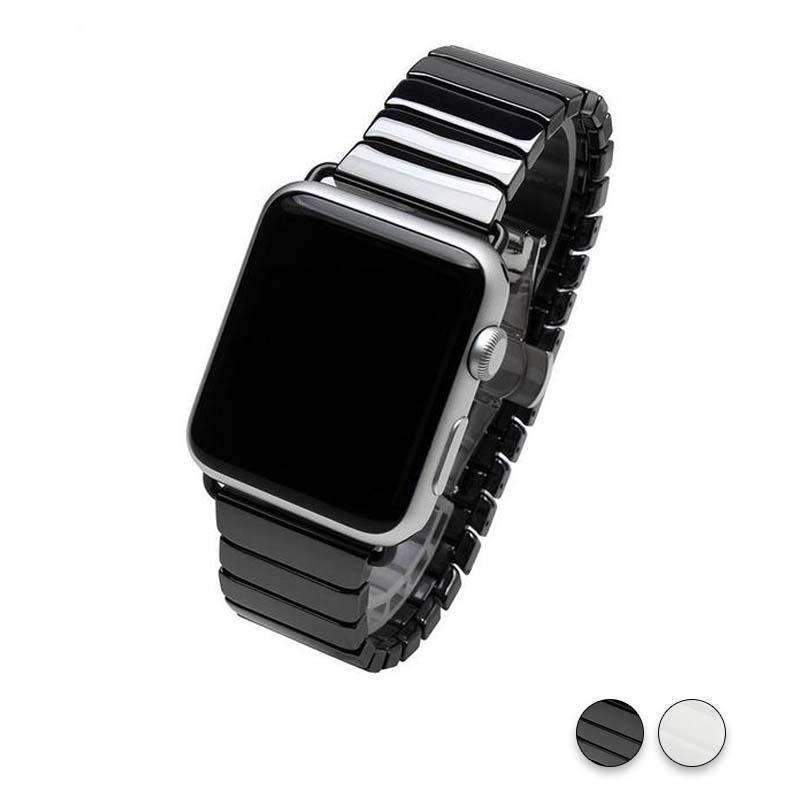 Accessories Black / 38mm / 40mm Apple Watch Series 5 4 3 2 Band, Ceramic link, Luxury Butterfly Clasp Loop Strap Black & white 38mm, 40mm, 42mm, 44mm - US Fast Shipping