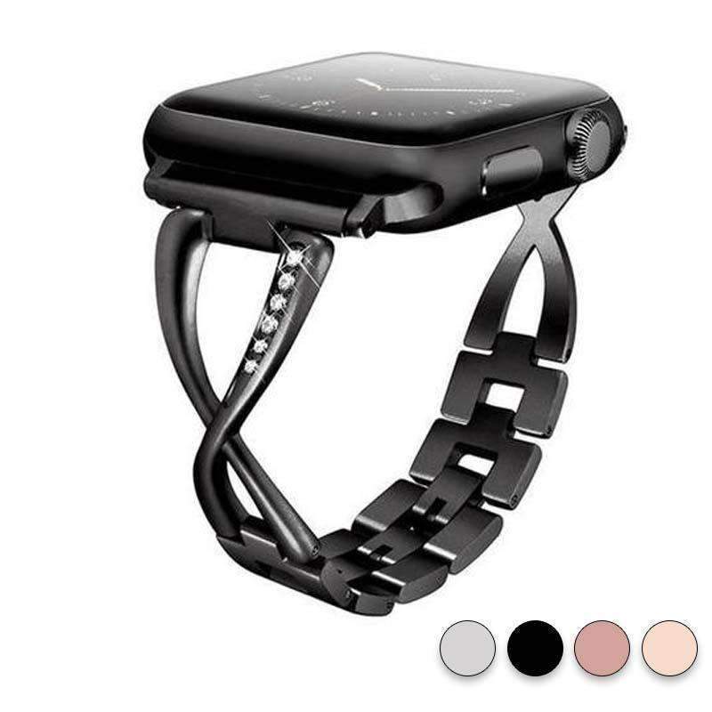 Accessories Black / 38mm / 40mm Apple Watch Series 5 4 3 2 Band, Elegant Crystal bling Rhinestone Bracelet, Stainless Steel for iwatch 38mm, 40mm, 42mm, 44mm - US fast shipping