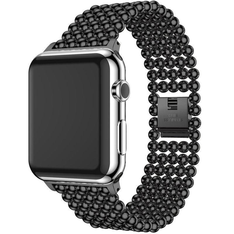 Accessories Black / 38mm / 40mm Apple Watch Series 5 4 3 2 Band, Minimal Stainless Steel Metal, 38mm, 40mm, 42mm, 44mm - US Fast Shipping