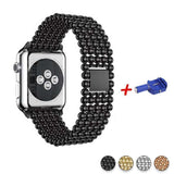 Accessories Black / 42mm / 44mm Apple Watch Series 5 4 3 2 Band, Minimal Stainless Steel Metal, 38mm, 40mm, 42mm, 44mm - US Fast Shipping