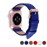 Accessories Blue / 38mm/40mm Apple Watch Series 5 4 3 2 Band, Best iWatch Genuine Leather simple Watchband, Rose Gold Adaptor connector & buckle for 38mm, 40mm, 42mm, 44mm