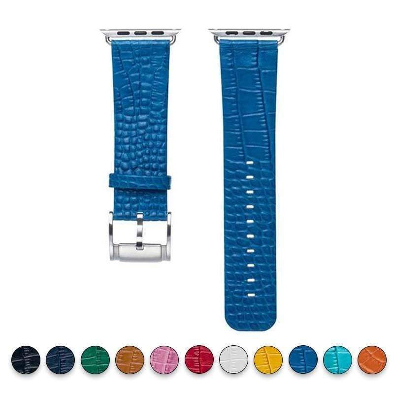 Accessories Blue / 38mm / 40mm Apple Watch Series 5 4 3 2 Band, Crocodile Genuine Leather Strap for iWatch 38mm, 40mm, 42mm, 44mm