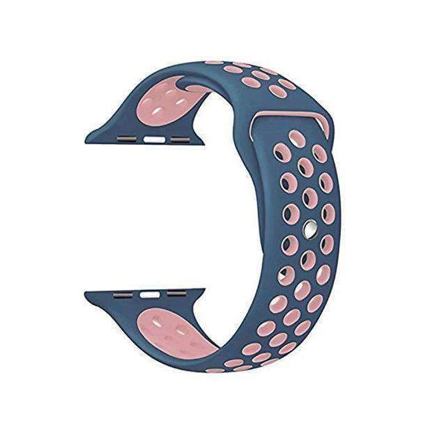 accessories Blue Pink / 38mm / 40mm S Apple Watch Series 5 4 3 2 Band, Silicone Strap Bracelet Sport Wrist Watch Belt Rubber  38mm, 40mm, 42mm, 44mm - US Fast shipping