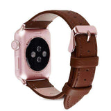 Accessories Brown / 38mm/40mm Apple Watch Series 5 4 3 2 Band, Best iWatch Genuine Leather simple Watchband, Rose Gold Adaptor connector & buckle for 38mm, 40mm, 42mm, 44mm