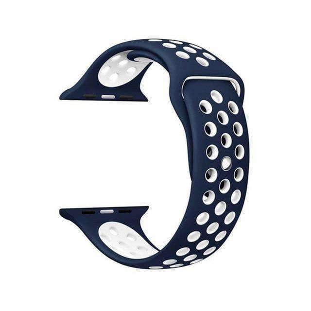 accessories Dark Blue White / 38mm / 40mm S Apple Watch Series 5 4 3 2 Band, Silicone Strap Bracelet Sport Wrist Watch Belt Rubber  38mm, 40mm, 42mm, 44mm - US Fast shipping
