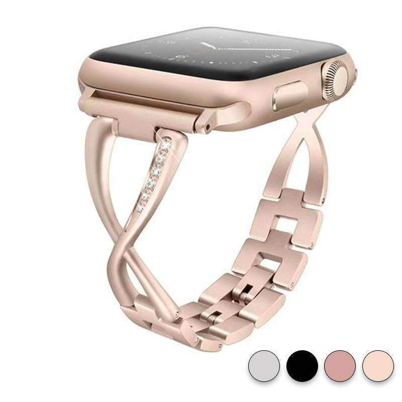 Accessories Gold / 38mm / 40mm Apple Watch Series 5 4 3 2 Band, Elegant Crystal bling Rhinestone Bracelet, Stainless Steel for iwatch 38mm, 40mm, 42mm, 44mm - US fast shipping