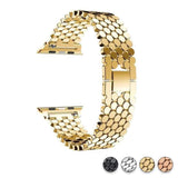Accessories Gold / 38mm/40mm Apple Watch Series 5 4 3 2 Band, Hexagon Strap, Stainless Steel, iWatch, Watchbands, 38mm, 40mm, 42mm, 44mm -  US fast shipping