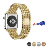 Accessories Gold / 42mm / 44mm Apple Watch Series 5 4 3 2 Band, Minimal Stainless Steel Metal, 38mm, 40mm, 42mm, 44mm - US Fast Shipping