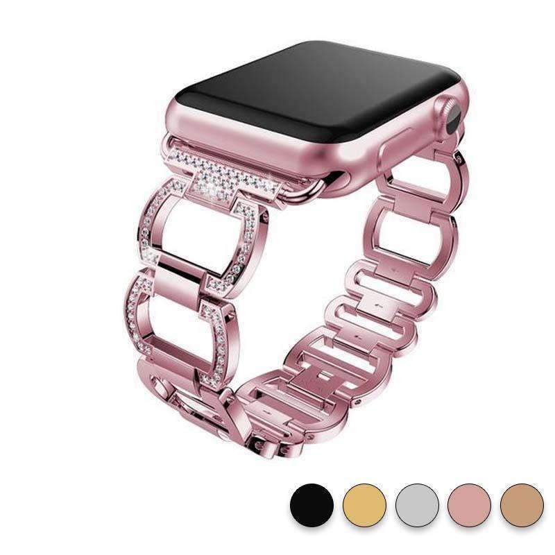 Accessories Pink / 38mm / 40mm Apple Watch Series 5 4 3 2 Band, Stainless Steel, Bling Rhinestone Diamond  38mm, 40mm, 42mm, 44mm