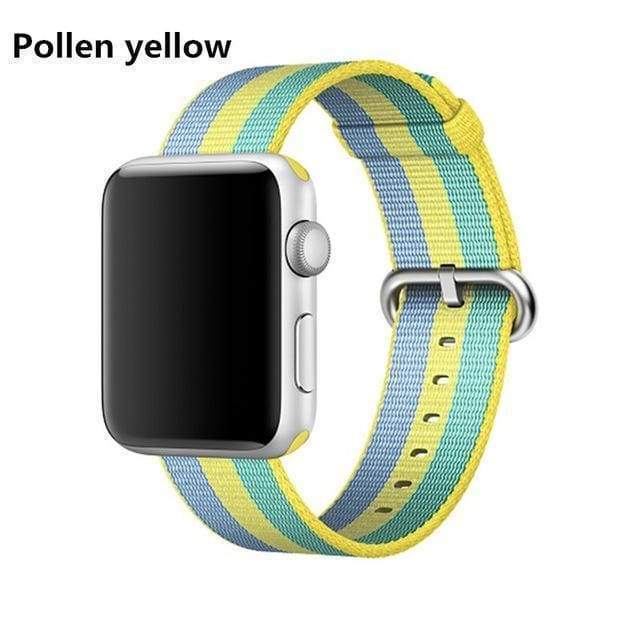 accessories pollen yellow / 38mm / 40mm Apple Watch Series 5 4 3 2 Band, Sport Woven Nylon Strap, Wrist bracelet belt fabric-like nylon band for iwatch 38mm, 40mm, 42mm, 44mm - US Fast Shipping