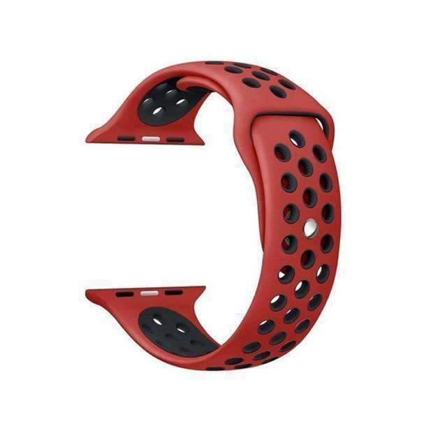 accessories Red Black / 38mm / 40mm S Apple Watch Series 5 4 3 2 Band, Silicone Strap Bracelet Sport Wrist Watch Belt Rubber  38mm, 40mm, 42mm, 44mm - US Fast shipping