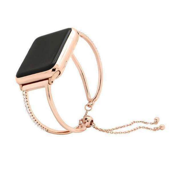 Accessories Rose Gold 2 / 38mm/40mm Apple watch cuff band,  Bling Luxury Crystal Diamond iWatch cuff bangle,  Stainless Steel, 44mm, 40mm, 42mm, 38mm, Series 1 2 3 4