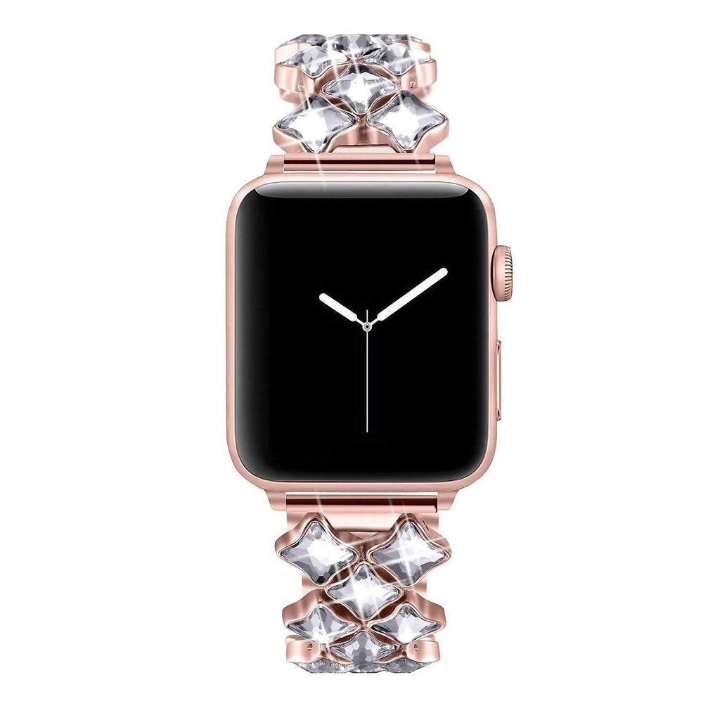 accessories Rose gold / 38mm / 40mm Apple Watch Series 5 4 3 2 Band, Rose gold Bling Diamond Stainless Steel Strap 38mm, 40mm, 42mm, 44mm