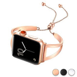 Accessories Rose Gold / 42mm / 44mm Apple Watch Series 5 4 3 2 Band, Luxury Cuff Stainless Steel Adjustable Bracelet Watchband Women 38mm, 40mm, 42mm, 44mm - US Fast Shipping