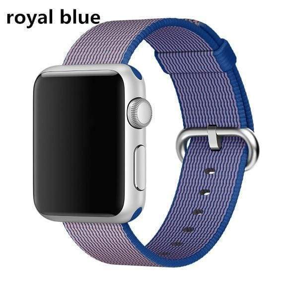 accessories royal blue / 38mm / 40mm Apple Watch Series 5 4 3 2 Band, Sport Woven Nylon Strap, Wrist bracelet belt fabric-like nylon band for iwatch 38mm, 40mm, 42mm, 44mm - US Fast Shipping