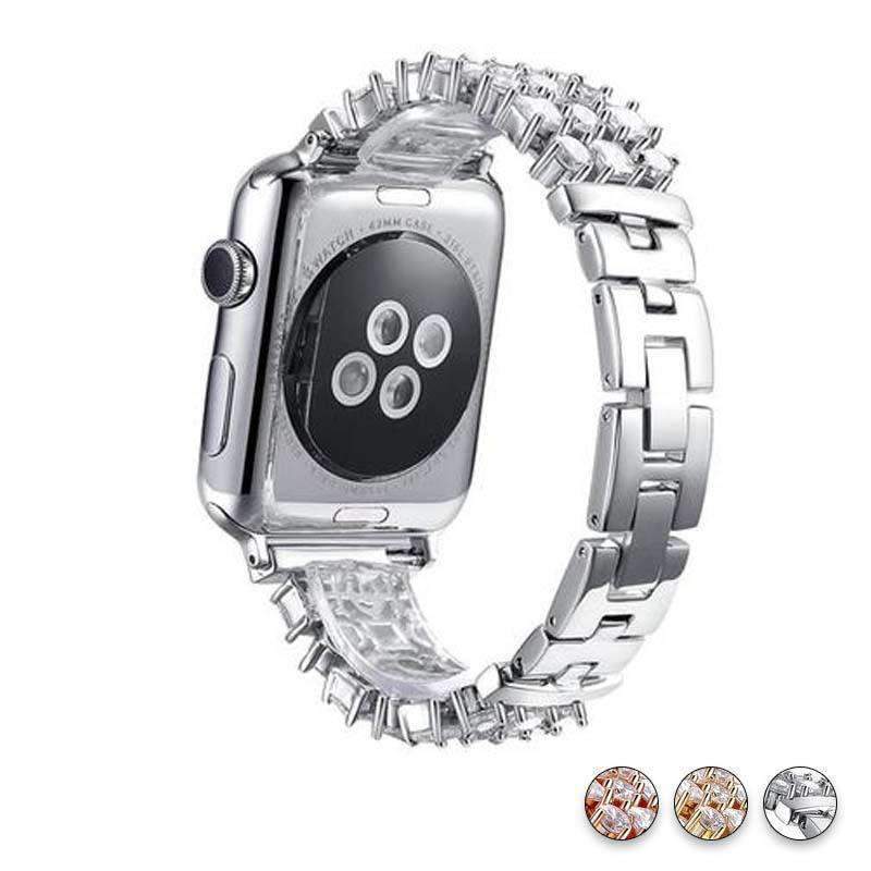 Accessories Silver / 38mm/40mm Apple Watch crystal band, Luxury Bling Diamond Bracelet,  Rhinestone Stainless Steel Strap 44mm/ 40mm/ 42mm/ 38mm, iWatch Series 1 2 3 4
