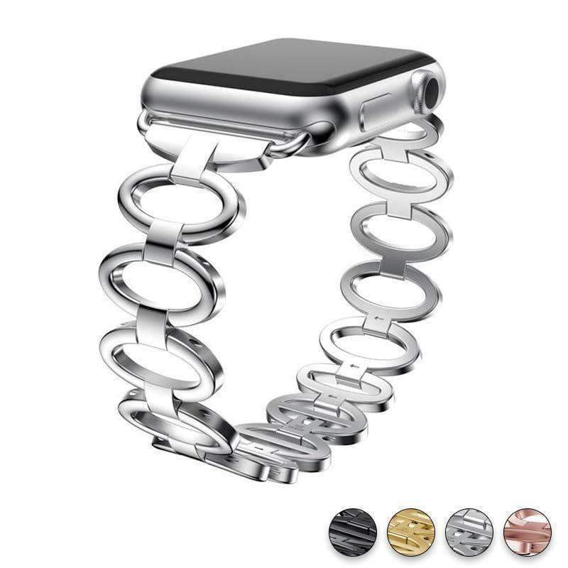 accessories Silver / 38mm / 40mm Apple Watch Series 5 4 3 2 Band,  Elliptical Style Wristband, Stainless Steel Metal iWatch Strap 38mm, 40mm, 42mm, 44mm
