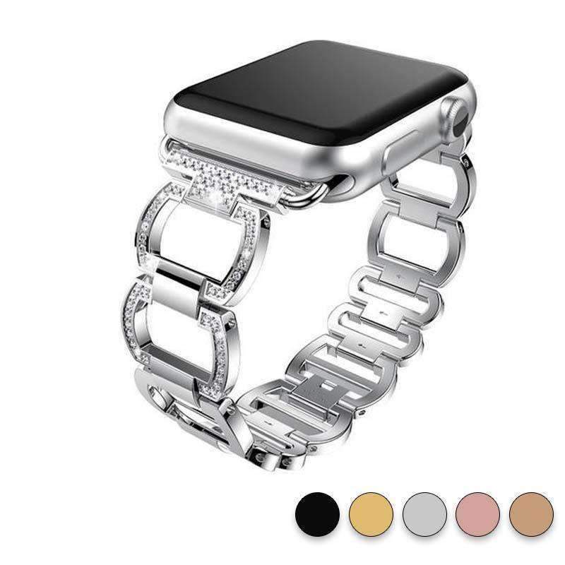 Apple Watch Band Stainless Steel Bling Rhinestone Diamond Strap ...
