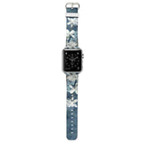 Accessories Silver buckle with blue leather / 38mm / 40mm Apple Watch Series 5 4 3 2 Band, Flower Blue strap, Original Magnolia Bracelet Fashion Genuine Cow Leather Watchband 38mm, 40mm, 42mm, 44mm