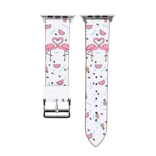 Accessories White and Pink / 38mm/40mm Apple Watch band strap, flower floral design print, 44mm/ 40mm/ 42mm/ 38mm , Series 1 2 3 4