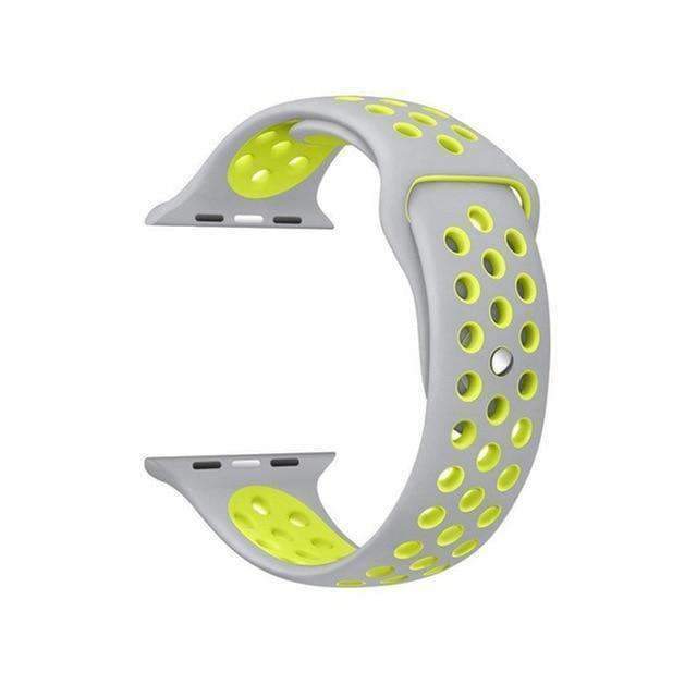 accessories Yellow Gray / 38mm / 40mm S Apple Watch Series 5 4 3 2 Band, Silicone Strap Bracelet Sport Wrist Watch Belt Rubber  38mm, 40mm, 42mm, 44mm - US Fast shipping