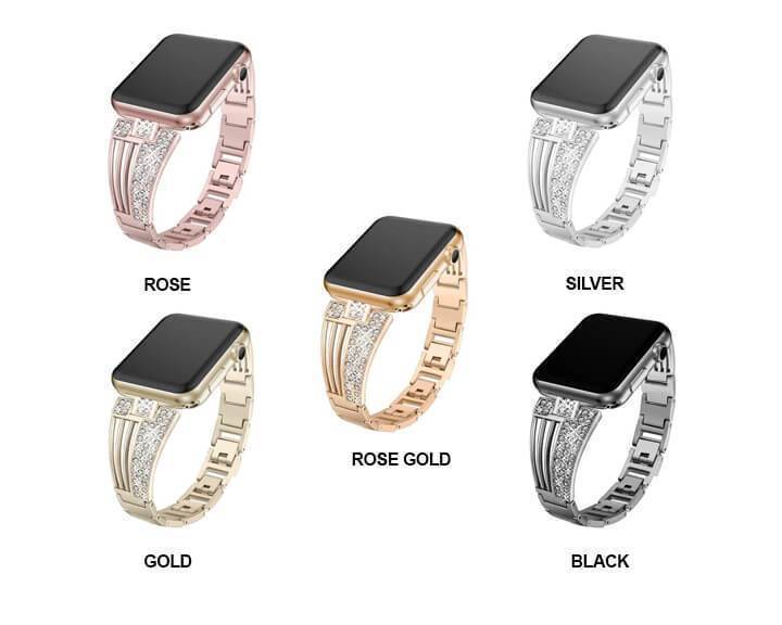 Apple Apple watch art deco Diamond bling strap series 5 4 3 2 1 band for iWatch 38mm 42mm 40mm 44mm stainless steel strap link bracelet