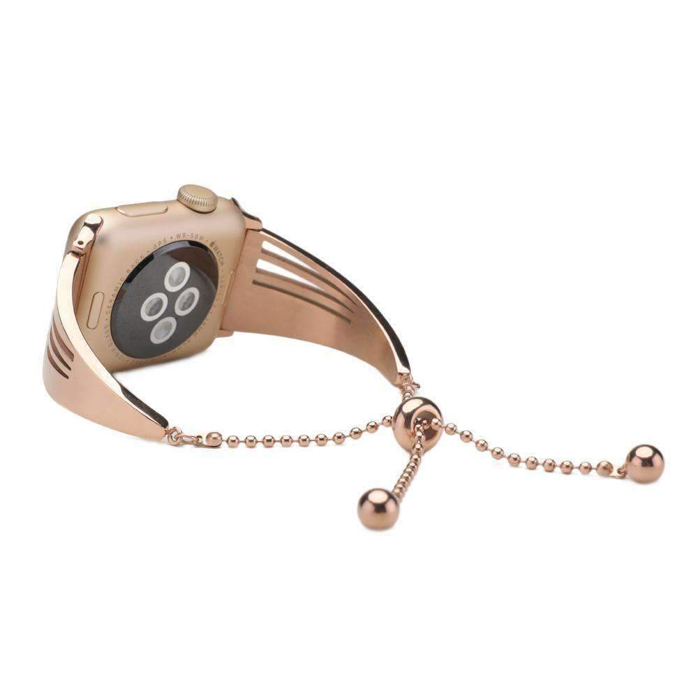 Apple Apple Watch band cuff, Stainless Steel strap, Fits Series 1 2 3 4 5 44mm, 40mm, 42mm, 38mm Luxury iwatch Bracelet