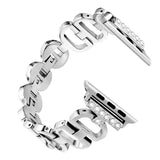 Apple Apple watch band, women crystal diamond bling link bracelet strap, Stainless Steel metal wrist belt watchband Iwatch For 44mm  42mm 40 mm 38mm series  5 4 3