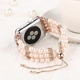 Apple Apple watch bands women  Fashion pearl bracelet cuff Strap for 38mm 40mm 44mm 42 series 4 3 2 1 handmade Replacement band