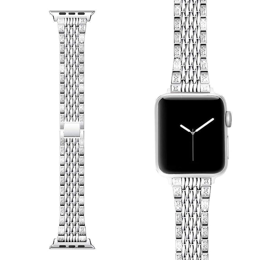 Apple Apple watch bling women band, Shiny diamond crystal cz bracelet strap, Stainless steel watchband,  For iwatch 42mm 38mm  44mm 40mm Series 5 4 3