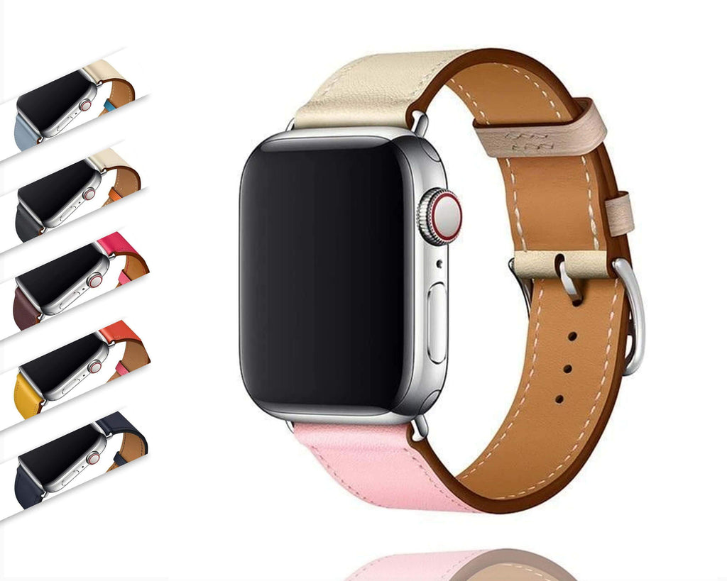 Apple Apple watch Leather Strap For  herm band 4 3 iwatch band 42mm 38mm 44mm 40mm  bracelet for apple watch 4, US Fast Shipping