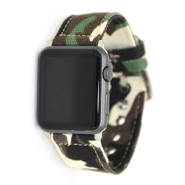 Apple Apple Watch Series 5 4 3 2 Band, Camouflage Wrist Belt Canvas Band Strap for Men 38mm, 40mm, 42mm, 44mm