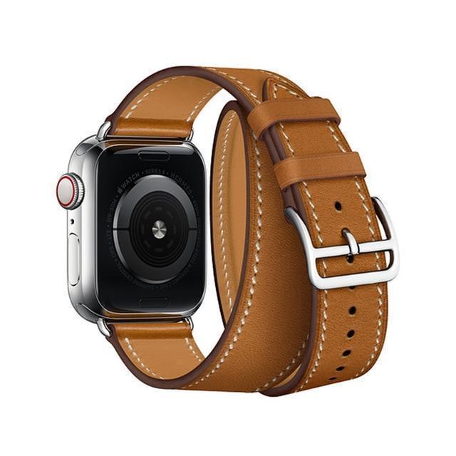 Apple Watch Band Double Tour Watchbands Genuine Leather Strap Herm
