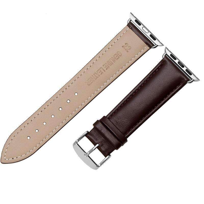 Apple Apple Watch Series 5 4 3 2 Band, High Quality Genuine Leather Watchbands Black Brown Soft Sow Leather Strap 38mm, 40mm, 42mm, 44mm