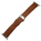 Apple Apple Watch Series 5 4 3 2 Band, Italian Genuine Leather Watchband Crazy Horse, Steel Butterfly Buckle Wrist Bracelet 38mm, 40mm, 42mm, 44mm